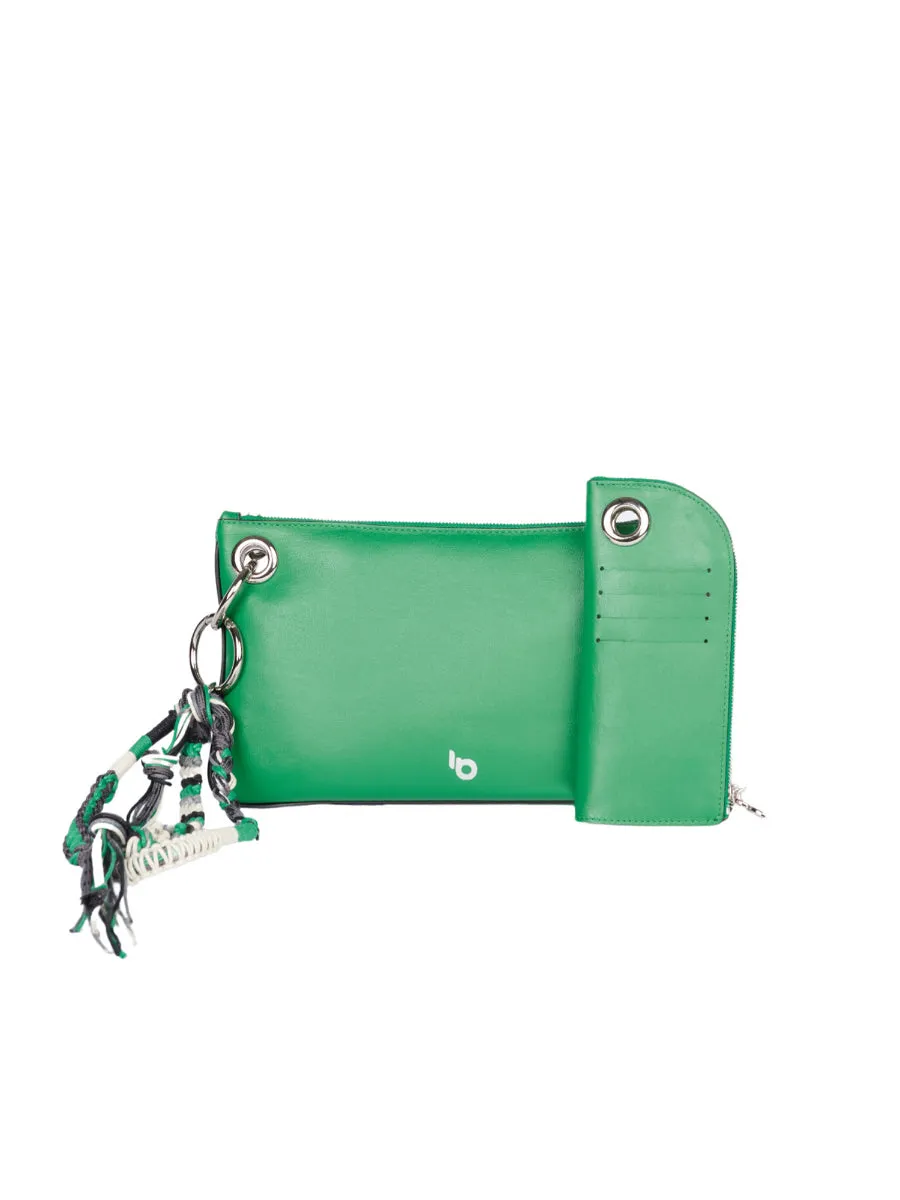 0 Genuine Leather Coty Green Clutch