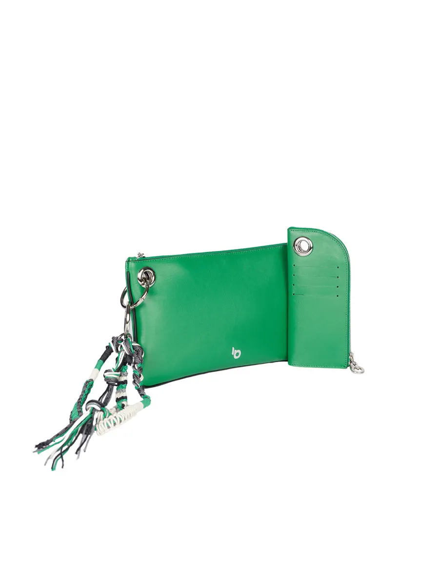 0 Genuine Leather Coty Green Clutch