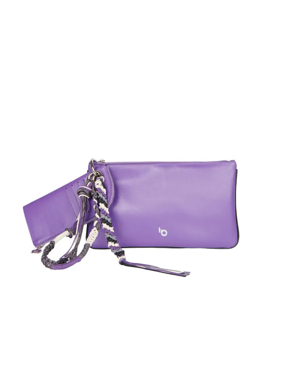 0 Genuine Leather Coty Purple Clutch