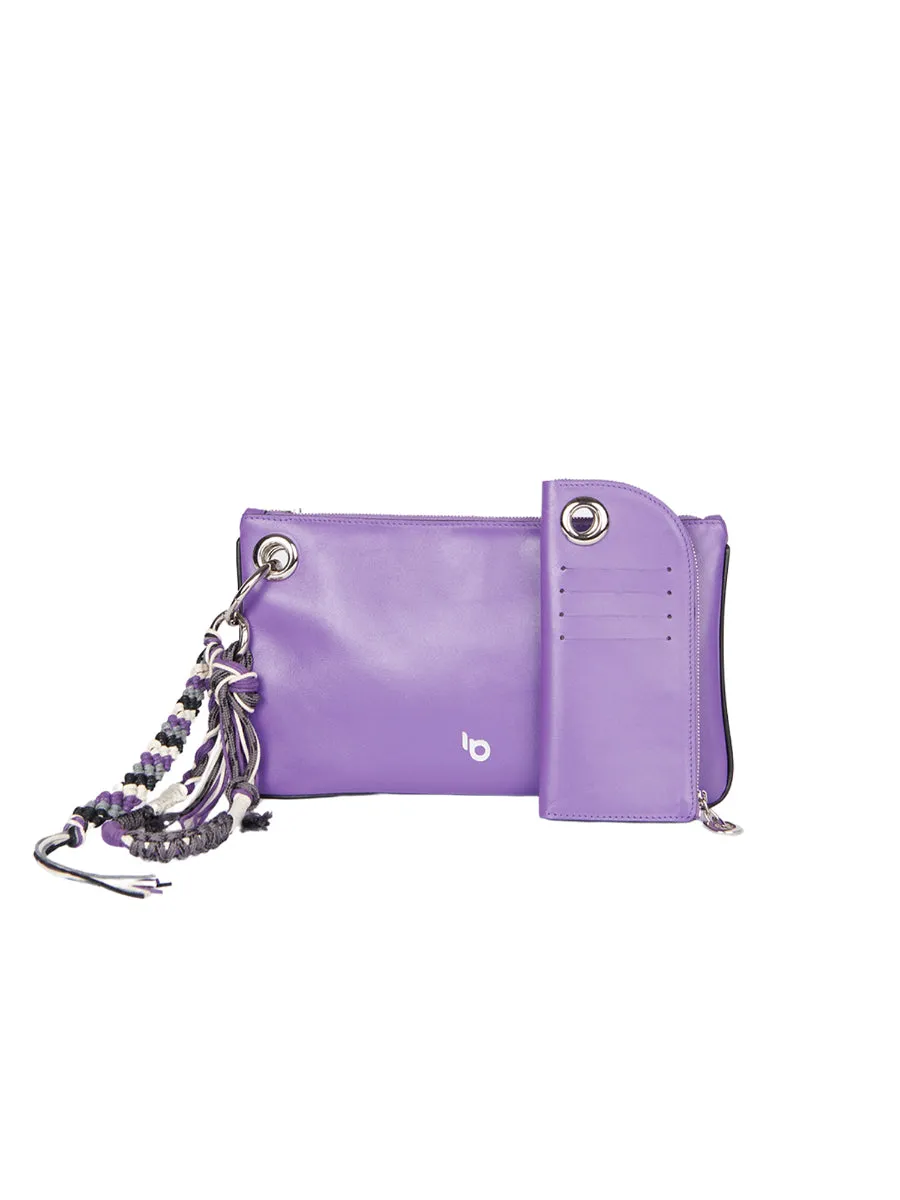 0 Genuine Leather Coty Purple Clutch