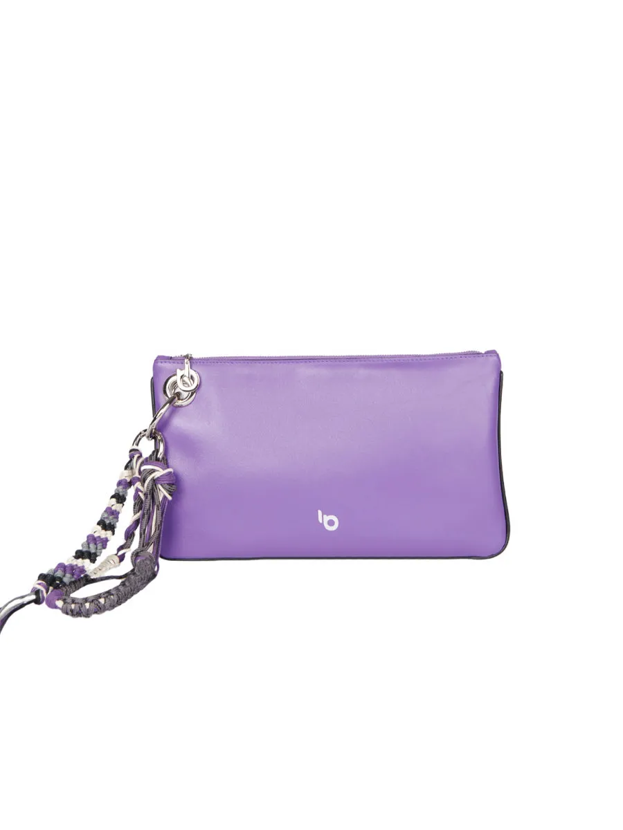 0 Genuine Leather Coty Purple Clutch