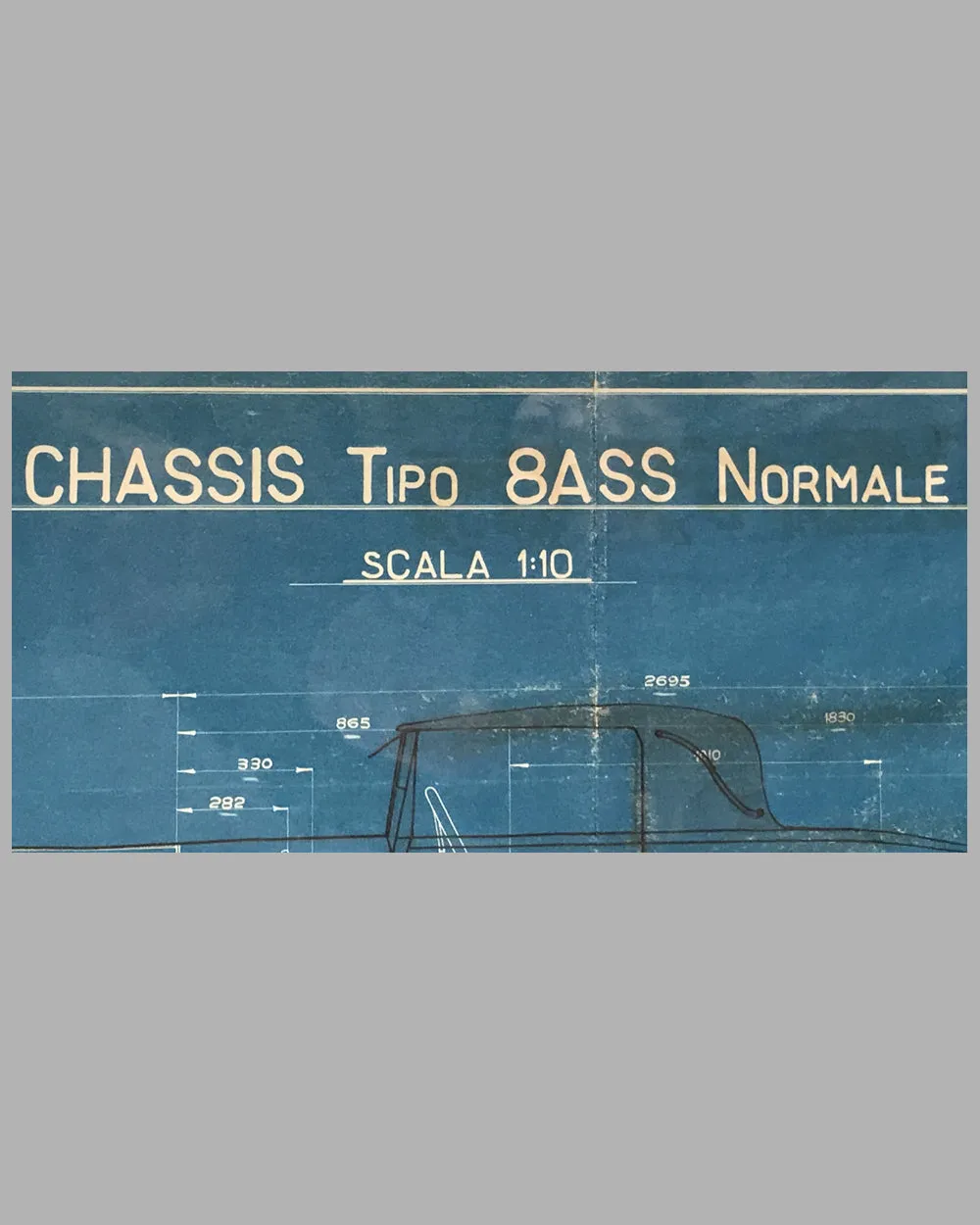 1926 Isotta Fraschini original blueprint for the Tipo 8ASS Normale