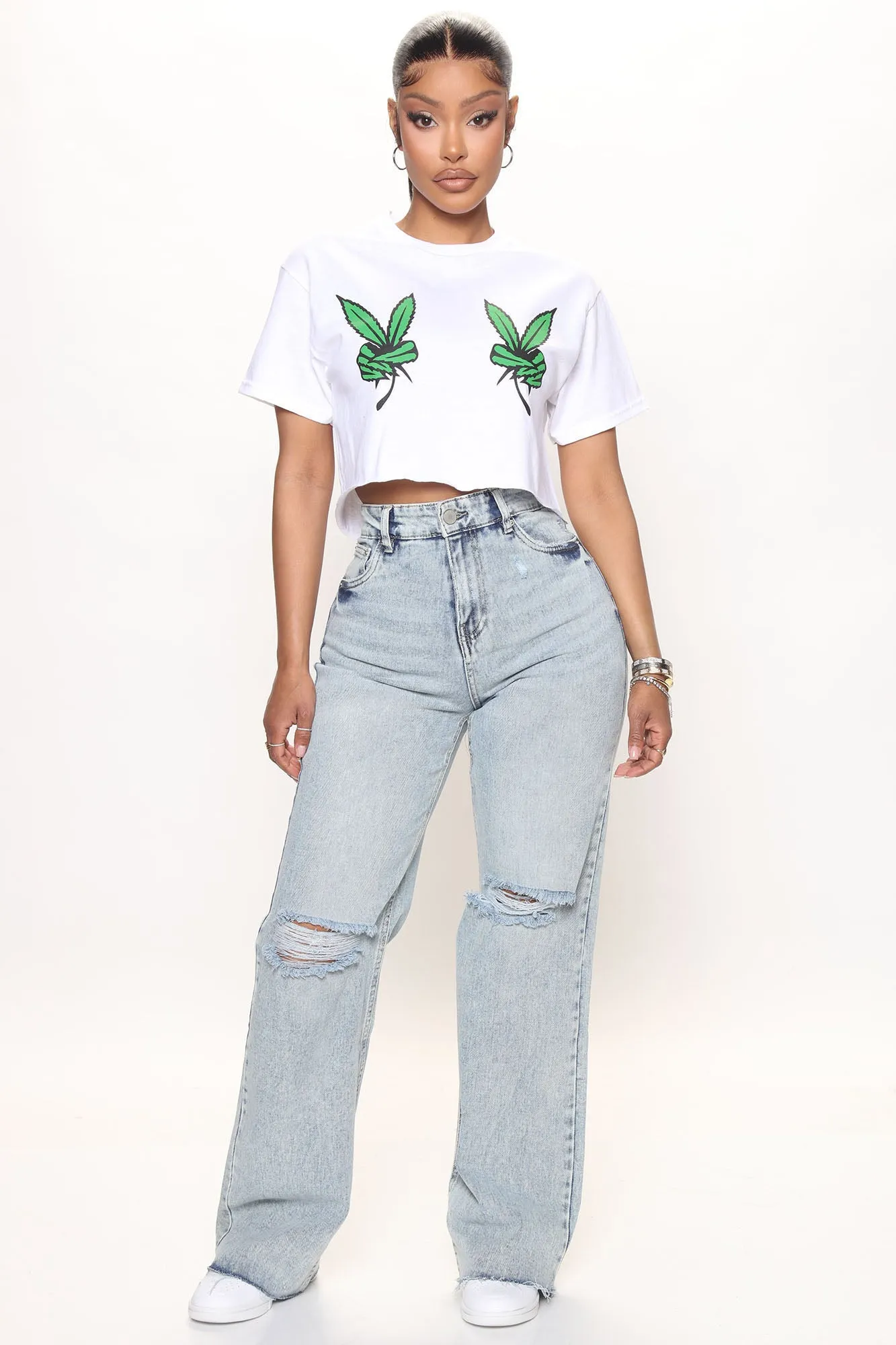 2 High To Function Cropped Tee - White