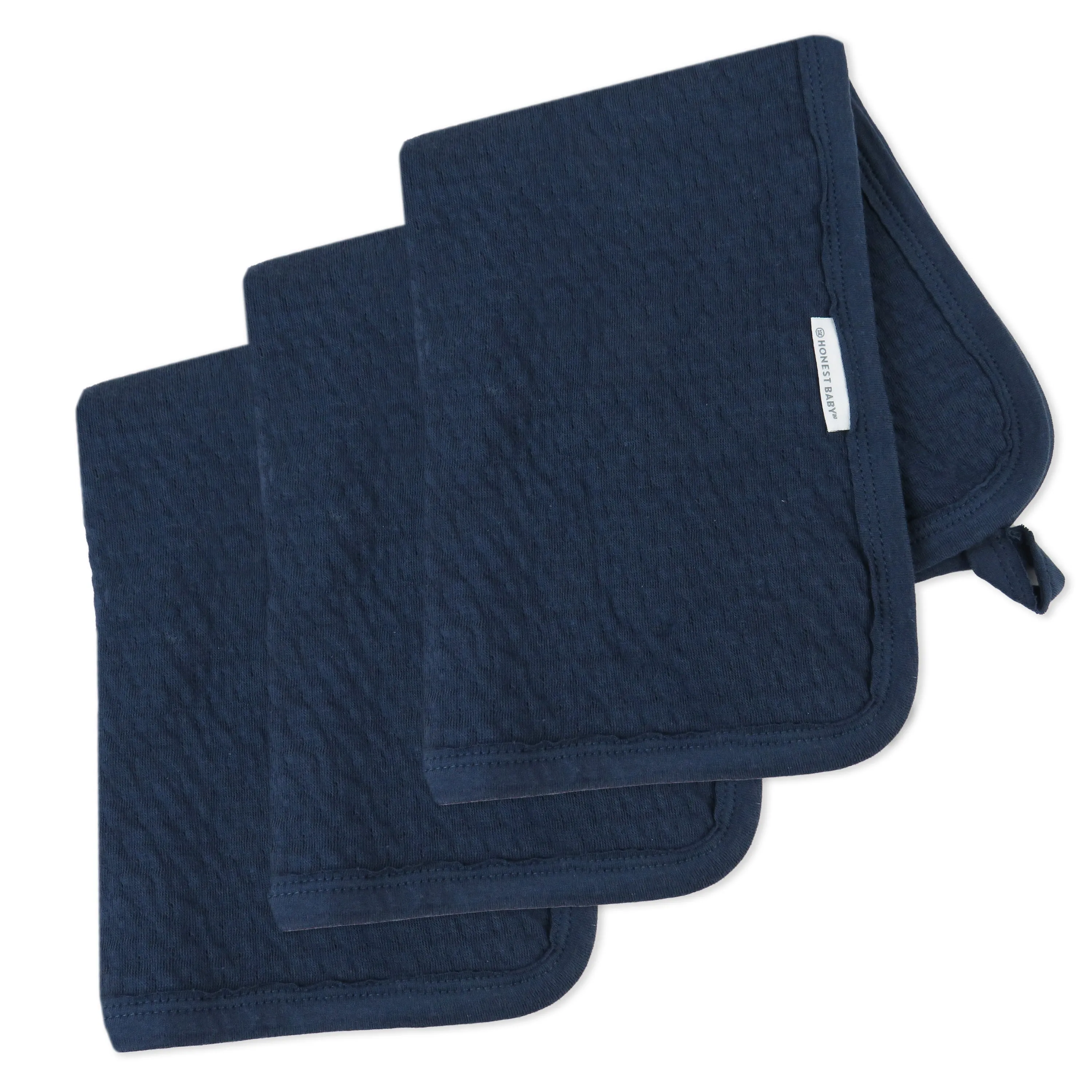 3-Pack Organic Cotton Matelasse Burp Cloths