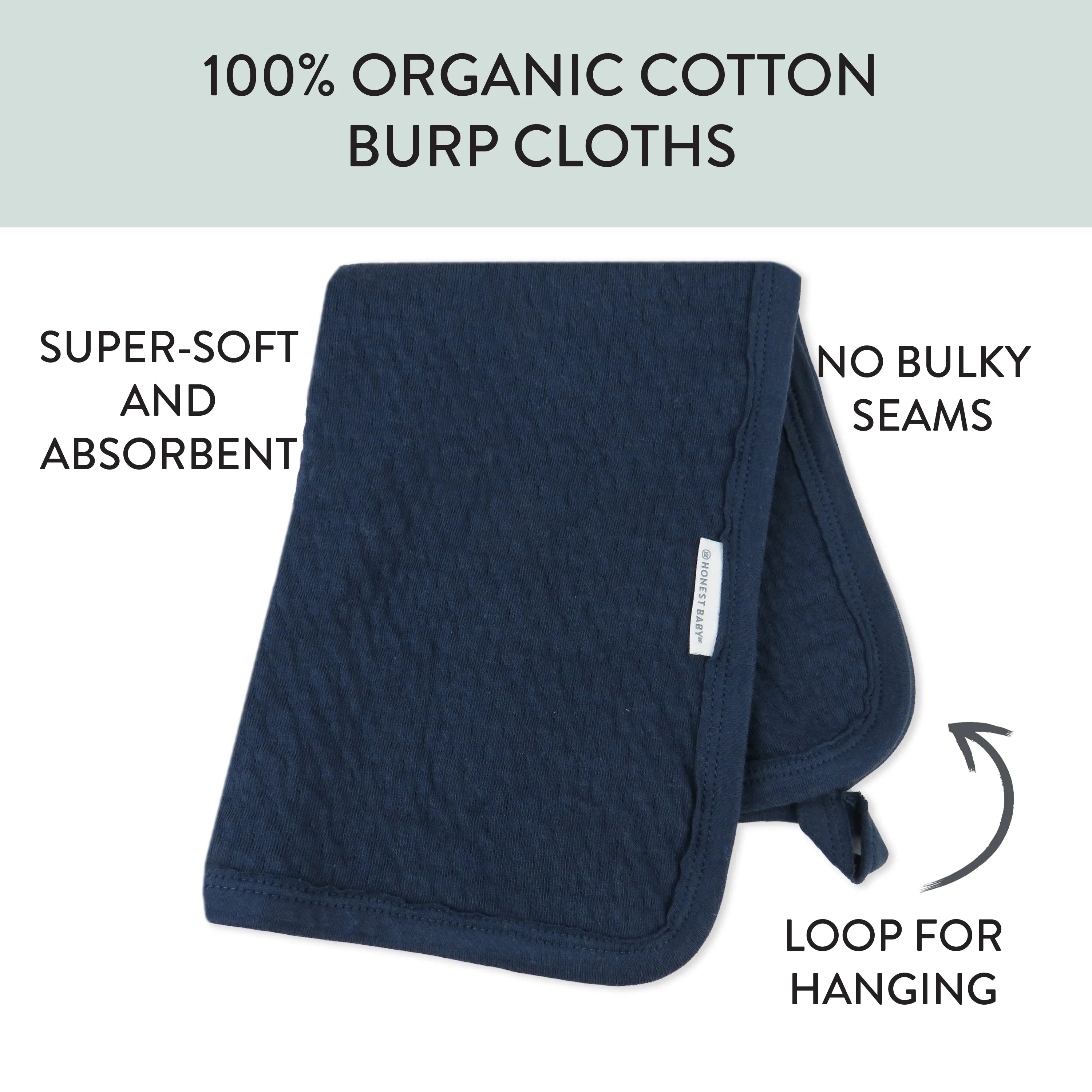 3-Pack Organic Cotton Matelasse Burp Cloths