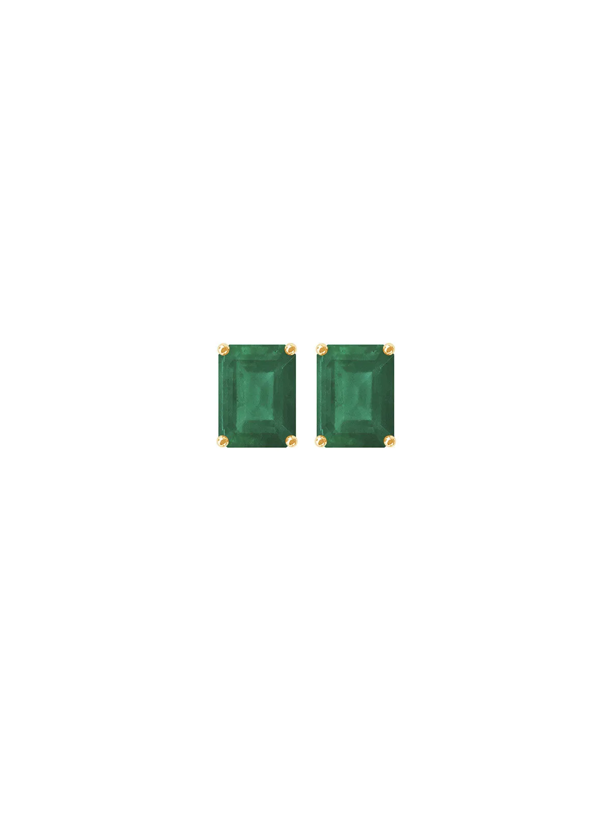 3.23ct Emerald 18K Gold Emerald Cut Stud Earrings