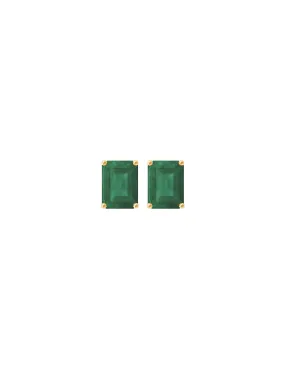 3.23ct Emerald 18K Gold Emerald Cut Stud Earrings