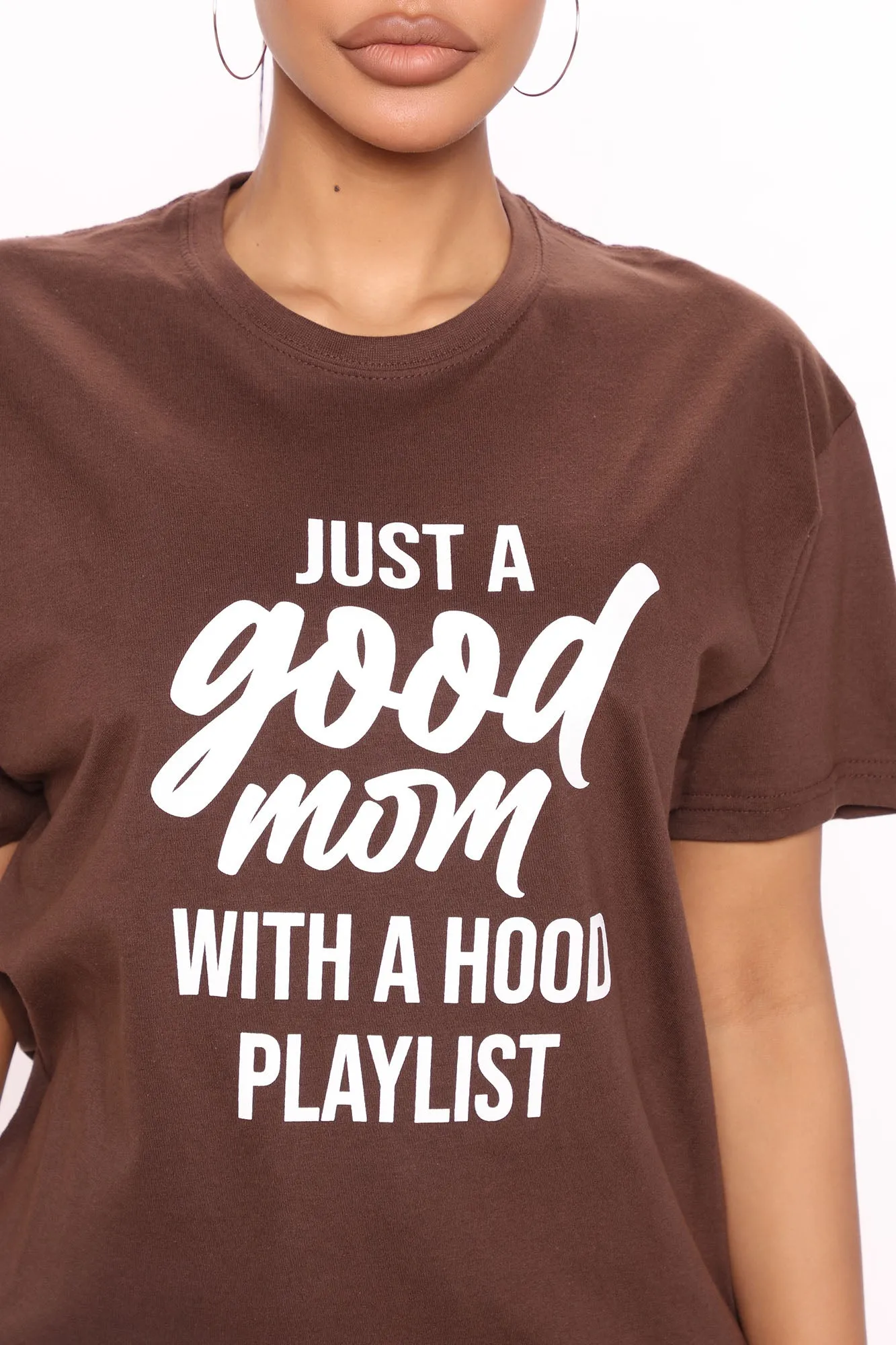 A Good Mom Hood Playlist Top - Brown