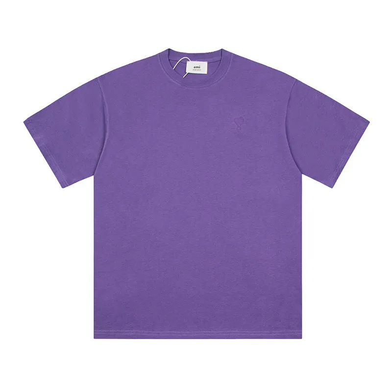 Ami Paris Ami de Coeur Organic Cotton T-Shirt Purple