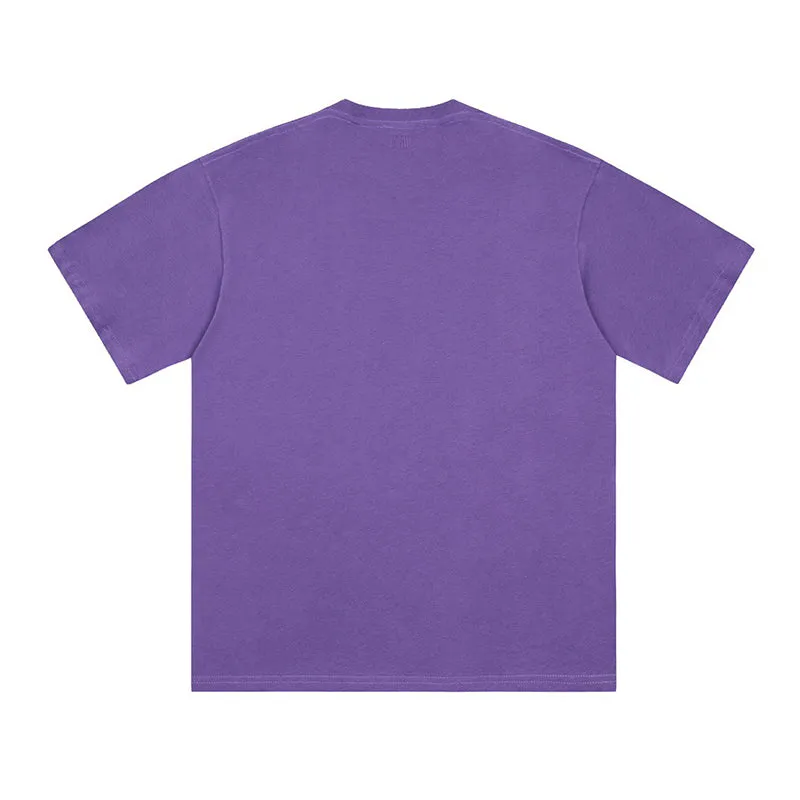 Ami Paris Ami de Coeur Organic Cotton T-Shirt Purple