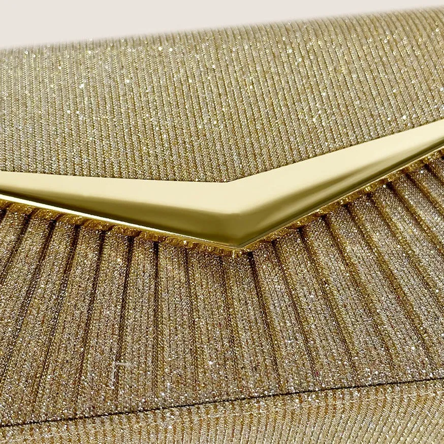 Amy Shiny Pleated Clutch Bag