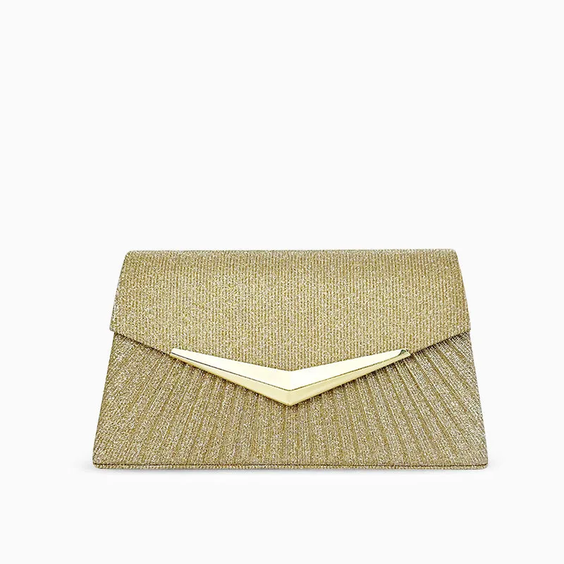 Amy Shiny Pleated Clutch Bag