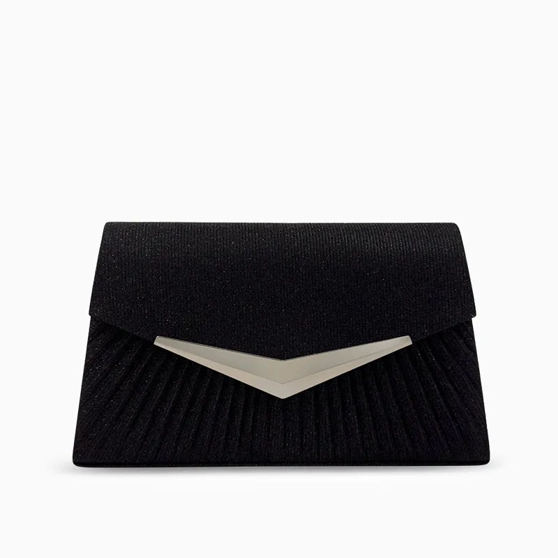 Amy Shiny Pleated Clutch Bag