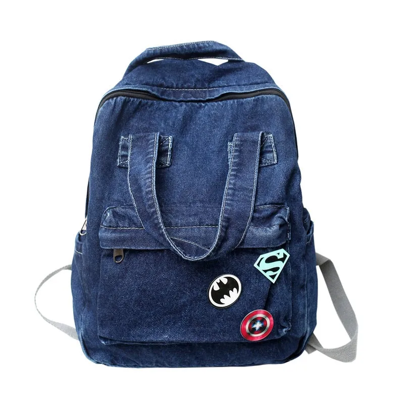 Back to school backpack Vintage Fashion Denim Large Capacity High Quality For Girls Student Bag Female Mochilas