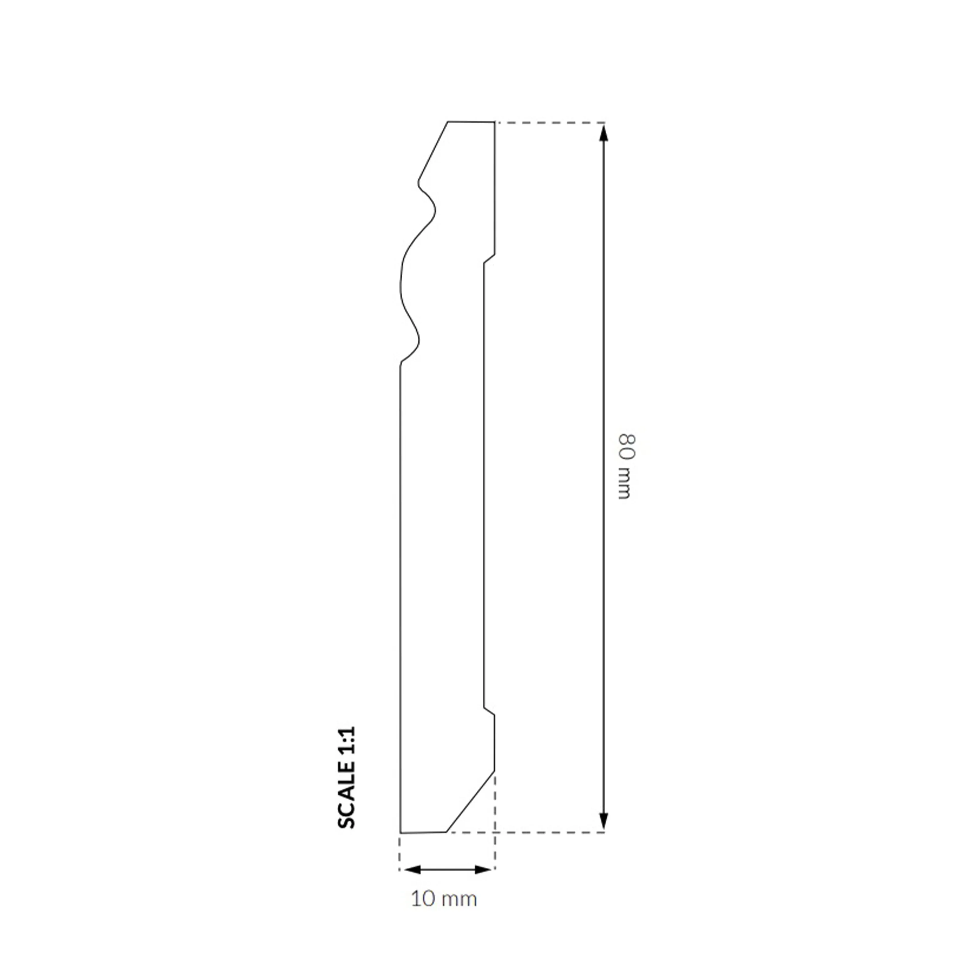 Battiscopa Zoccolino Ducale in Duropolimero Polistrutturato Bianco 80x10 **BEST PRICE**