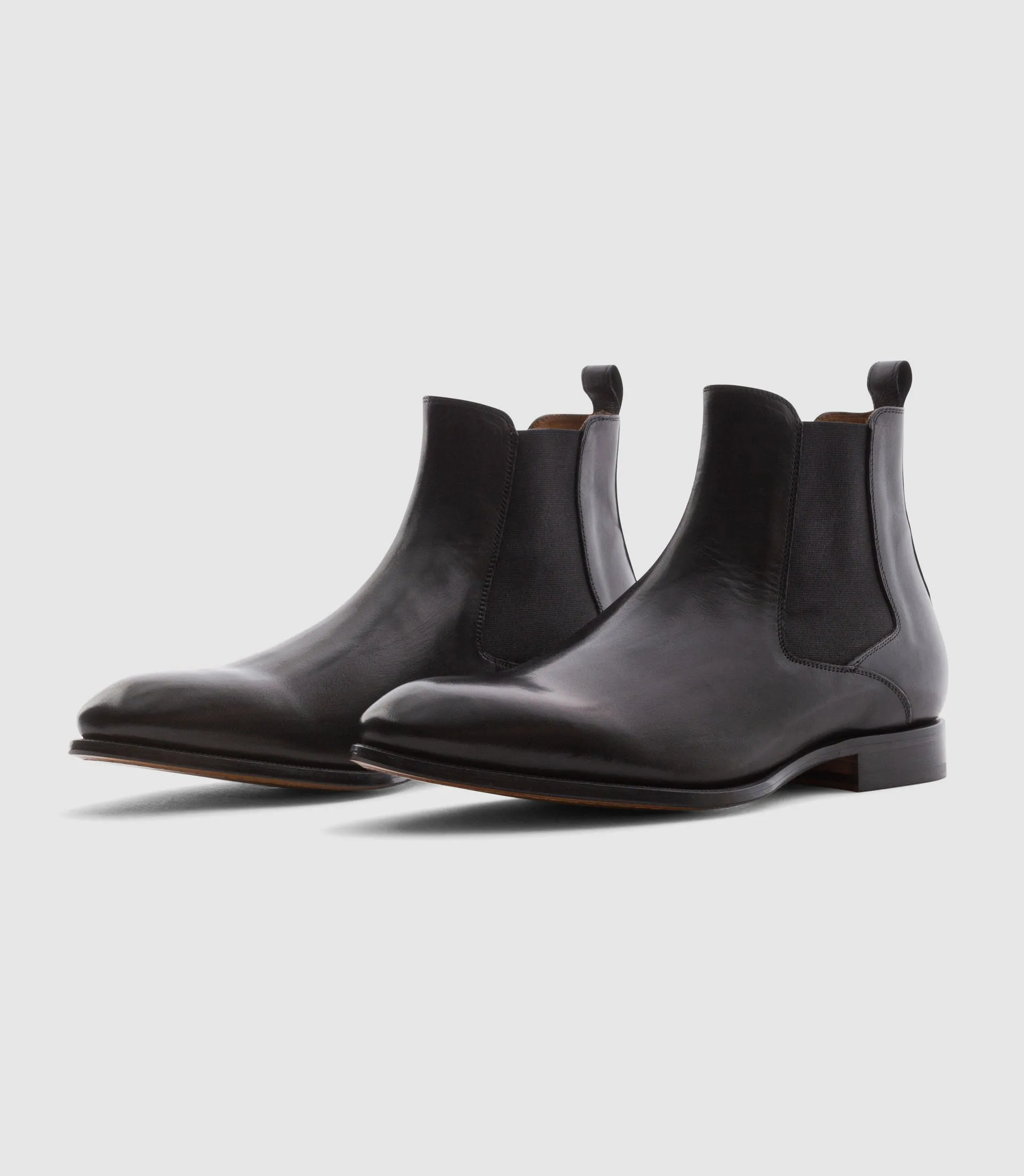 Bottines en cuir noir OTIS