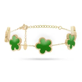 Bracciale Gold con Fiori Verdi