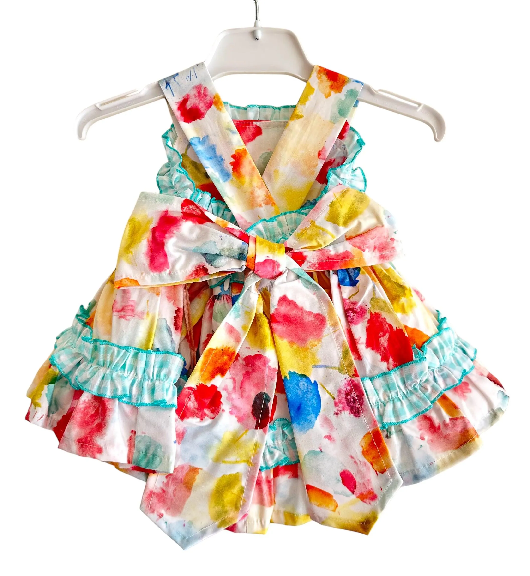 CLEARANCE SALE - Alhuka SS24 - Baby Girl's Teresita Multi Coloured Print Dress & Knickers