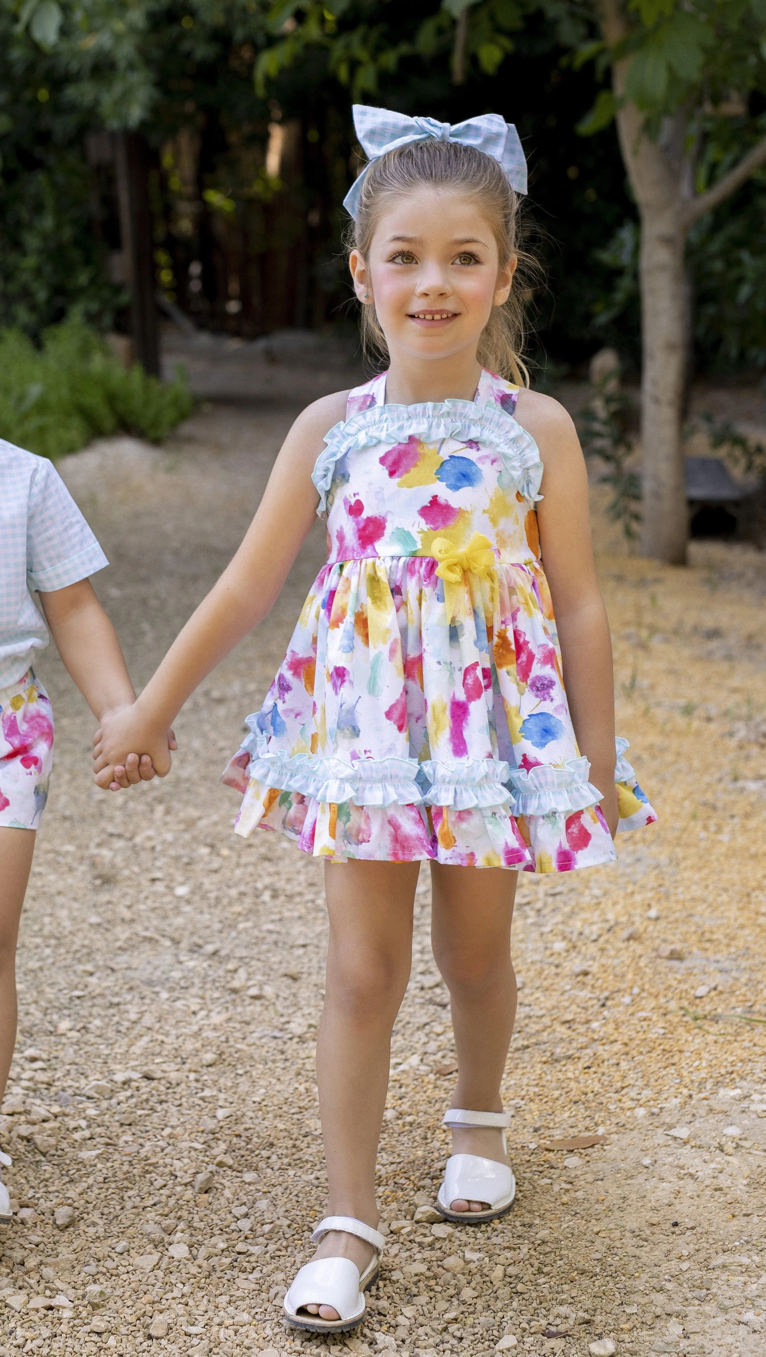 CLEARANCE SALE - Alhuka SS24 - Baby Girl's Teresita Multi Coloured Print Dress & Knickers