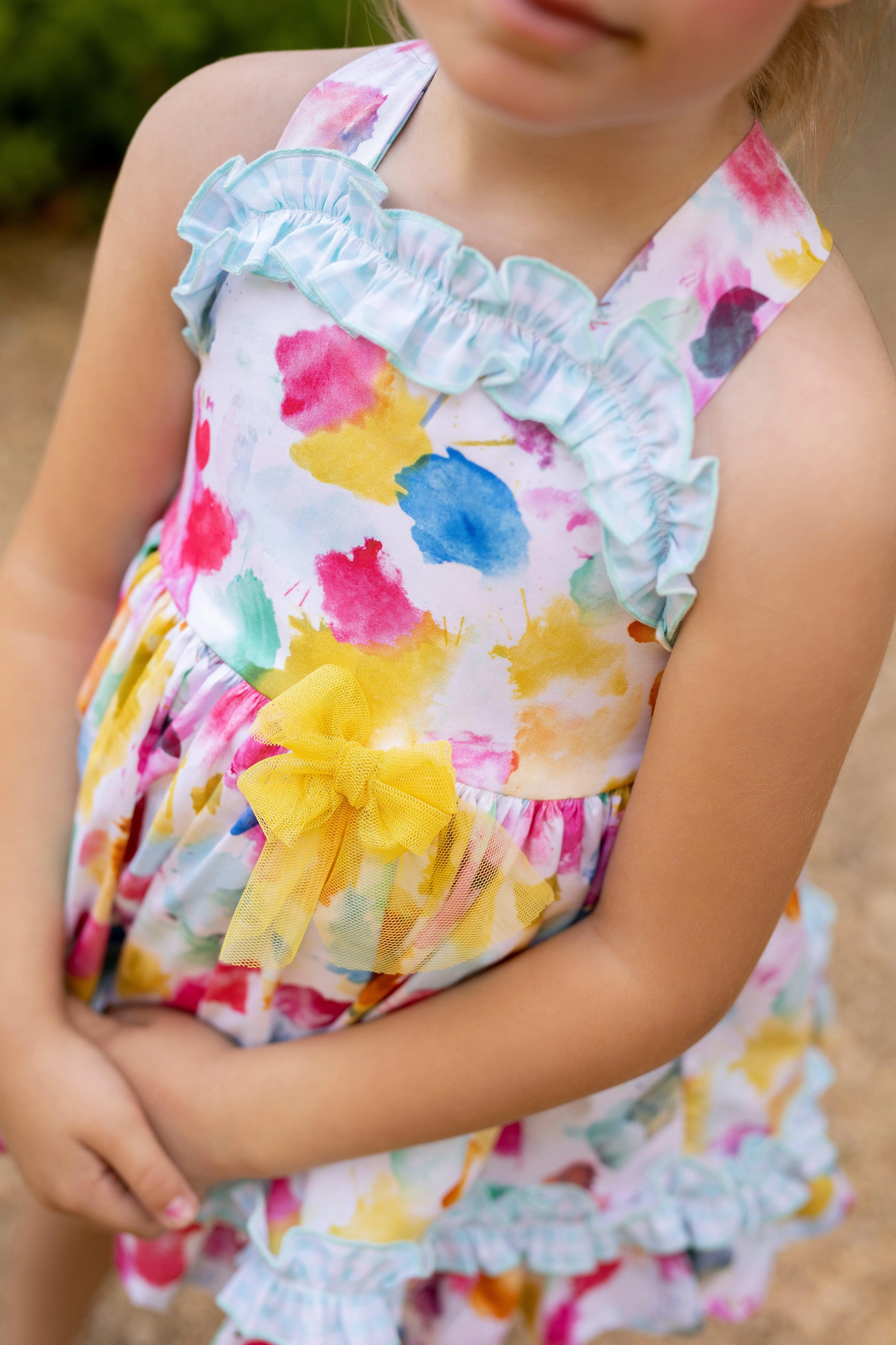 CLEARANCE SALE - Alhuka SS24 - Baby Girl's Teresita Multi Coloured Print Dress & Knickers