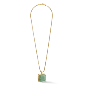 Coeur De Lion Gold Green Aventurine Square Spikes Necklace