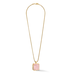 Coeur De Lion Gold Rose Quartz Square Spikes Necklace