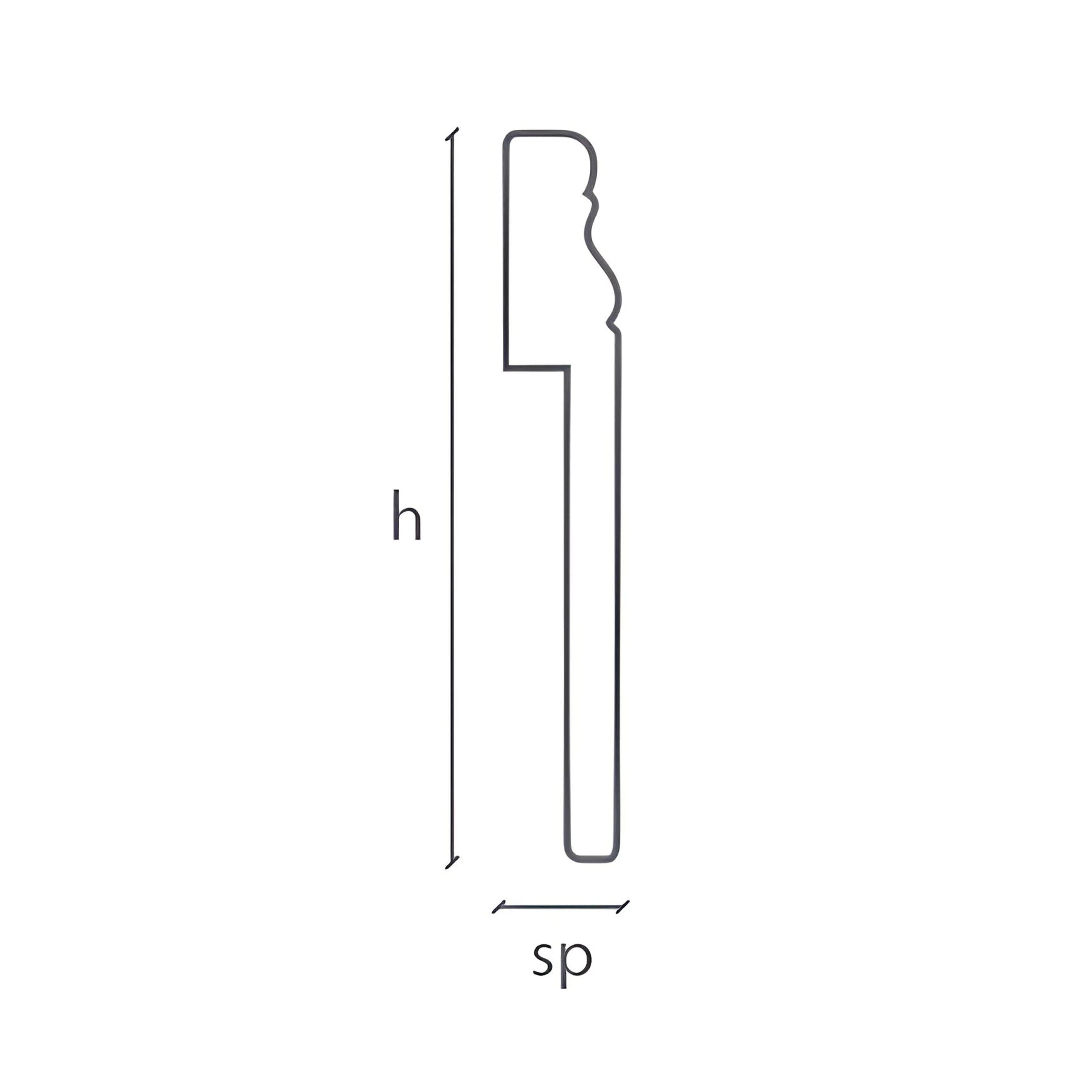 Coprimarmo Battiscopa Gran Ducale Fibra di legno 120X19mm Laccato bianco o ral 9010