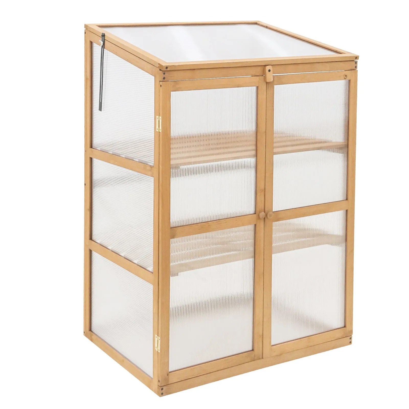 EAGLE PEAK Garden Cold Frame Greenhouse with Adjustable Shelves, 30.1x22.0x43.3in, Natural