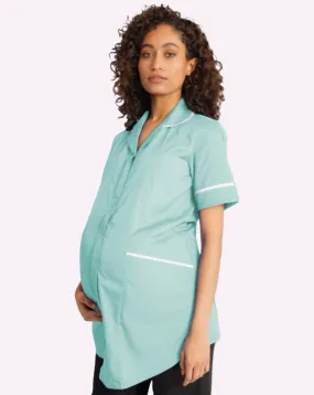 Erin Maternity Healthcare Tunic - Eau De Nil / White