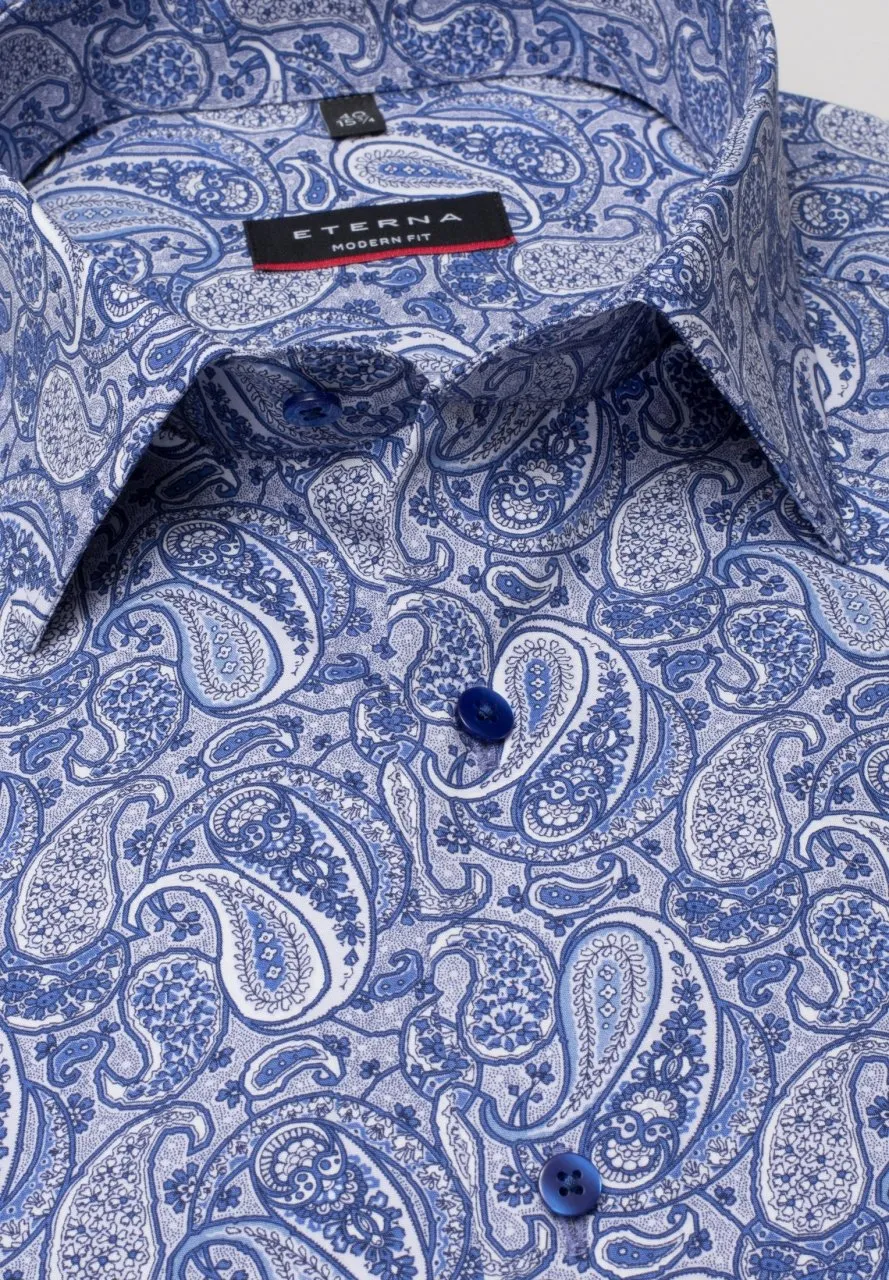 ETERNA - Chemise paisley manches longues Modern Fit