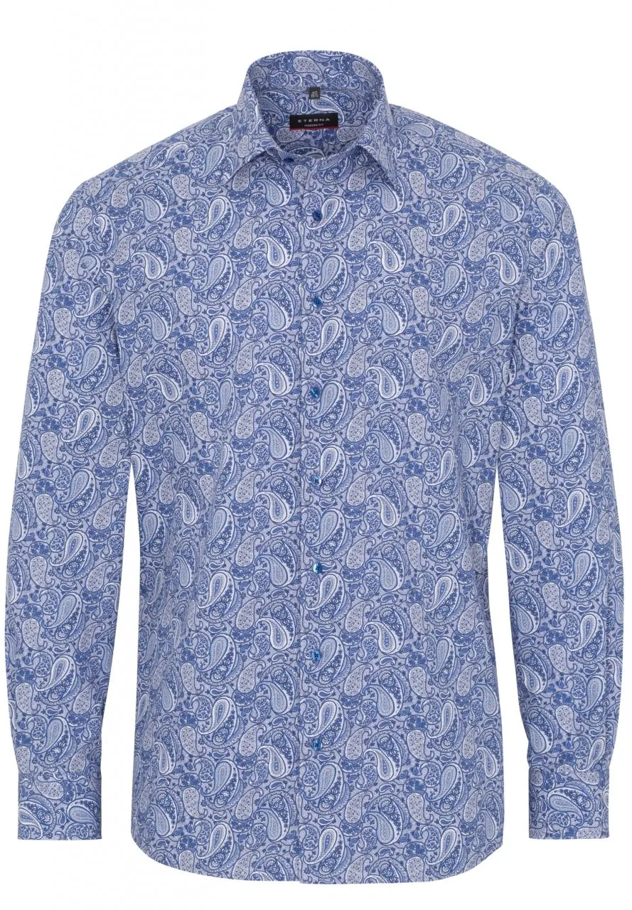 ETERNA - Chemise paisley manches longues Modern Fit