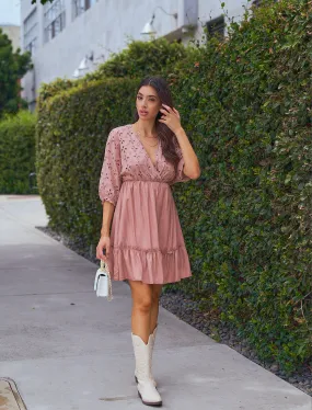 Eyelet Mini Dress