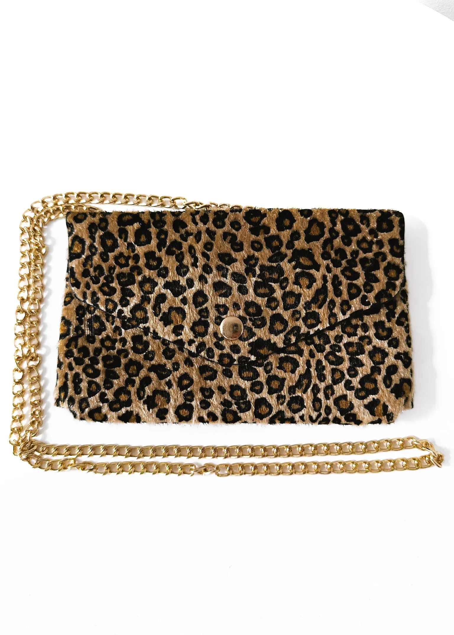 FINAL SALE: LEOPARD STATEMENT CLUTCH BAG