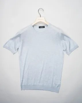 Gran Sasso Knitted Silk T-Shirt / Light Grey