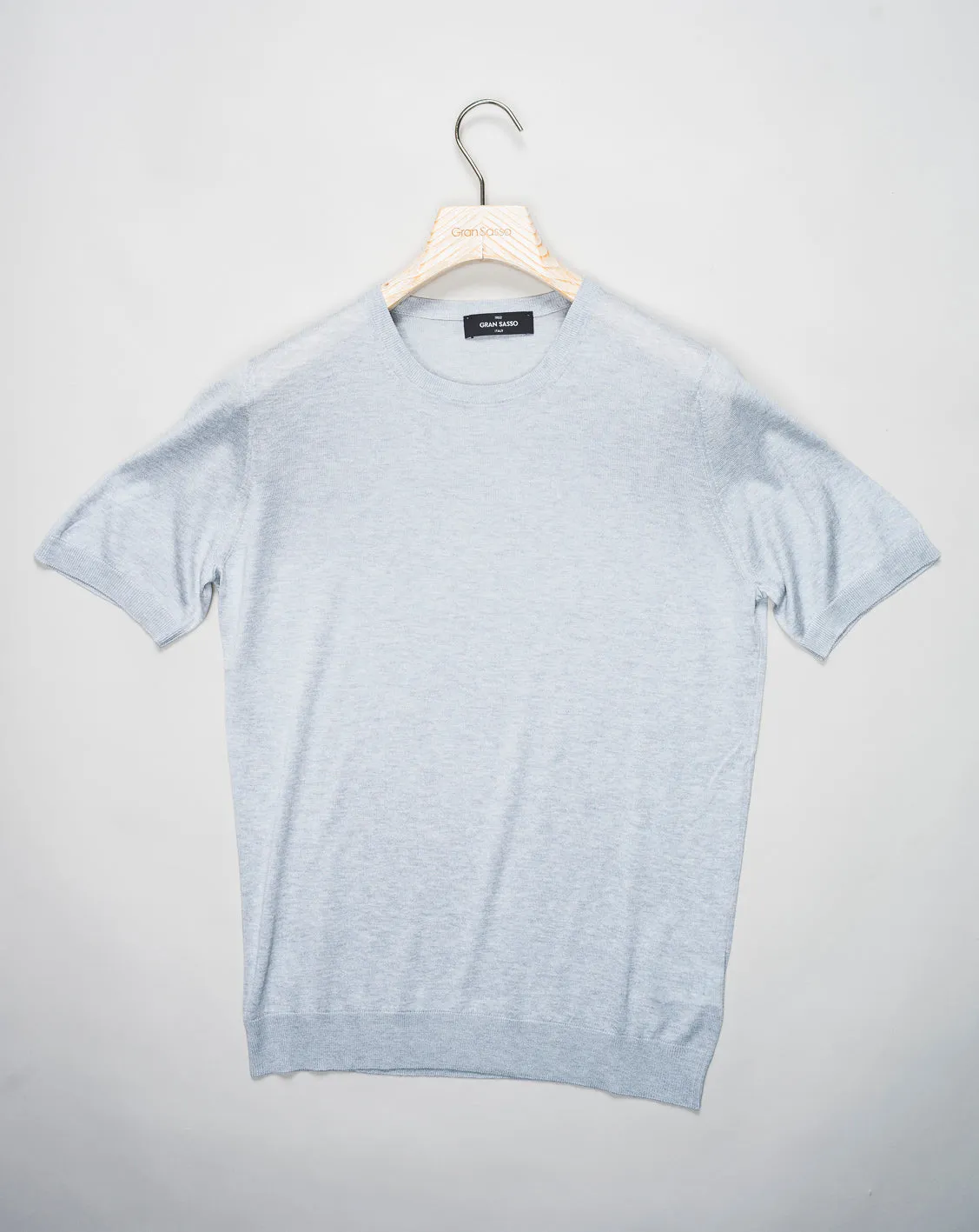 Gran Sasso Knitted Silk T-Shirt / Light Grey