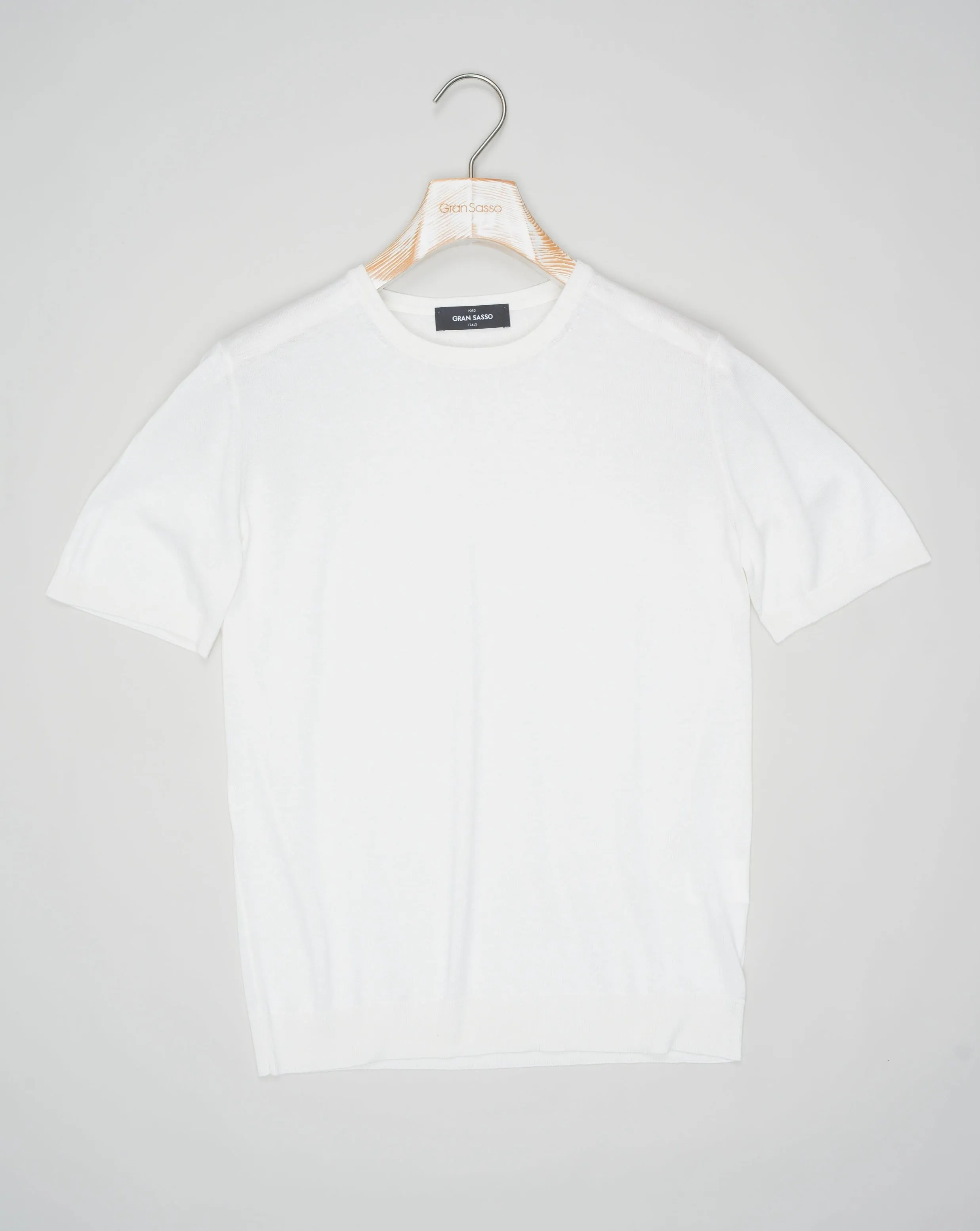 Gran Sasso Knitted Silk T-Shirt / Off White