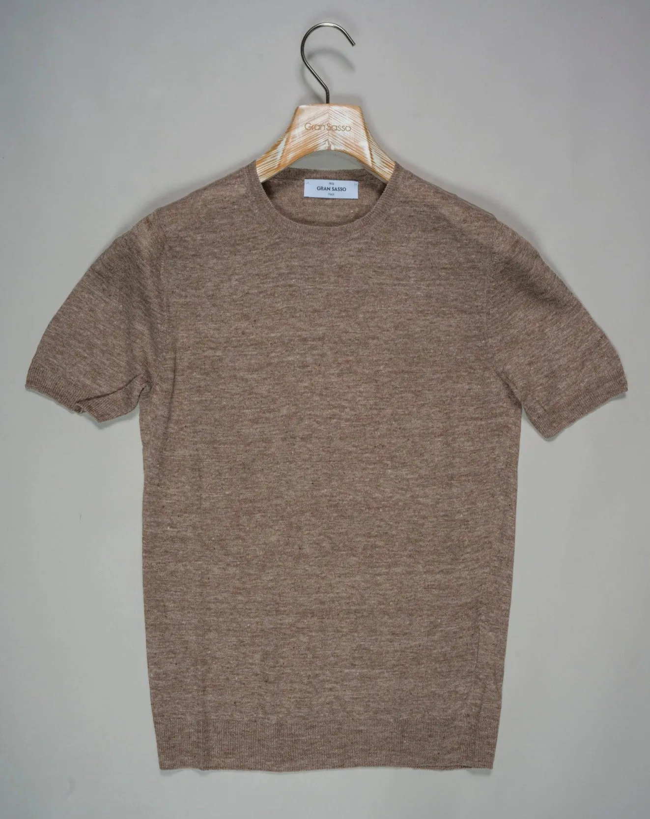 Gran Sasso Linen T-Shirt / Light Brown