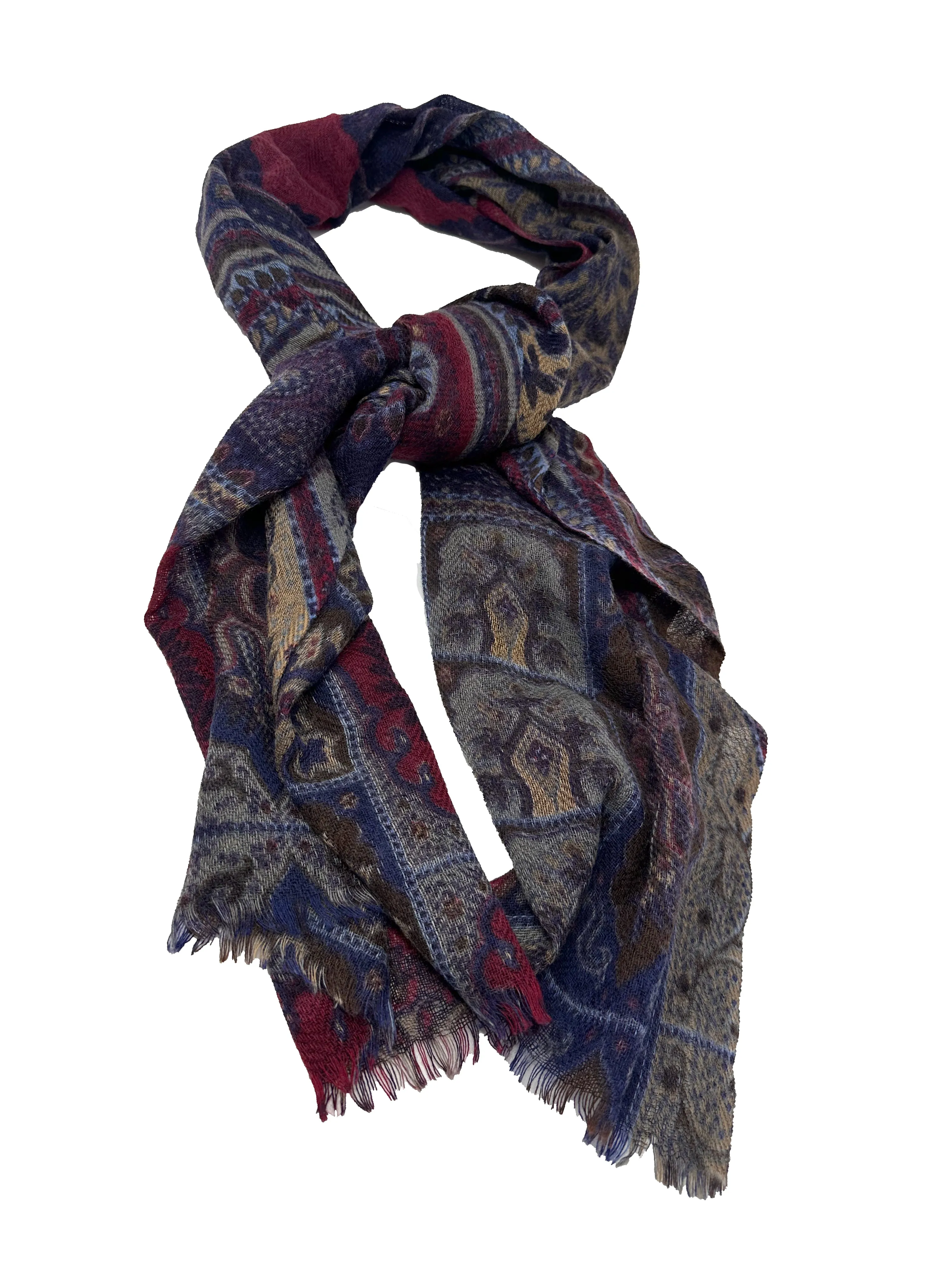 Hemley - Foulard paisley de laine et cachemire