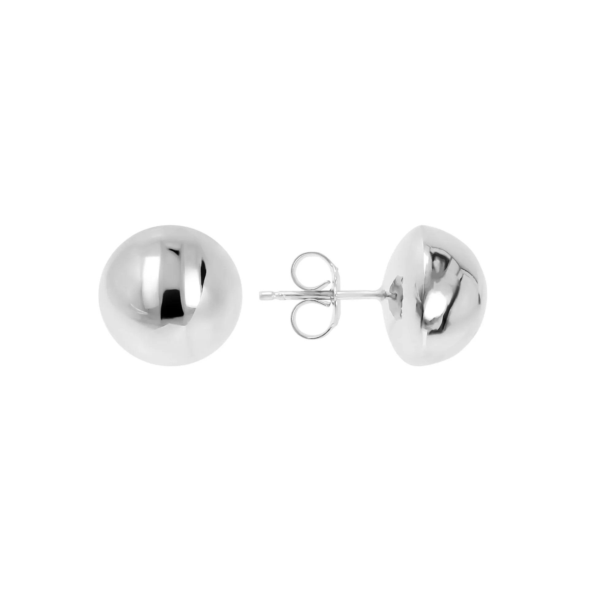 Italian Sterling Silver Semi-Round Bead Earrings