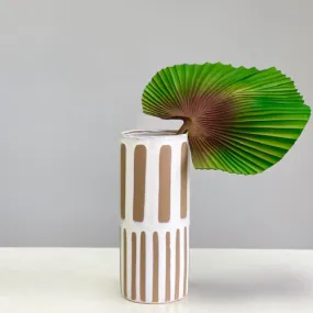 Large Round Stripes Ceramic Vase