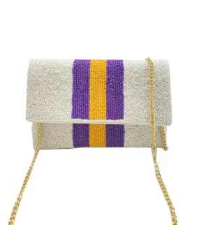 LSU Tigers Beaded Mini Clutch