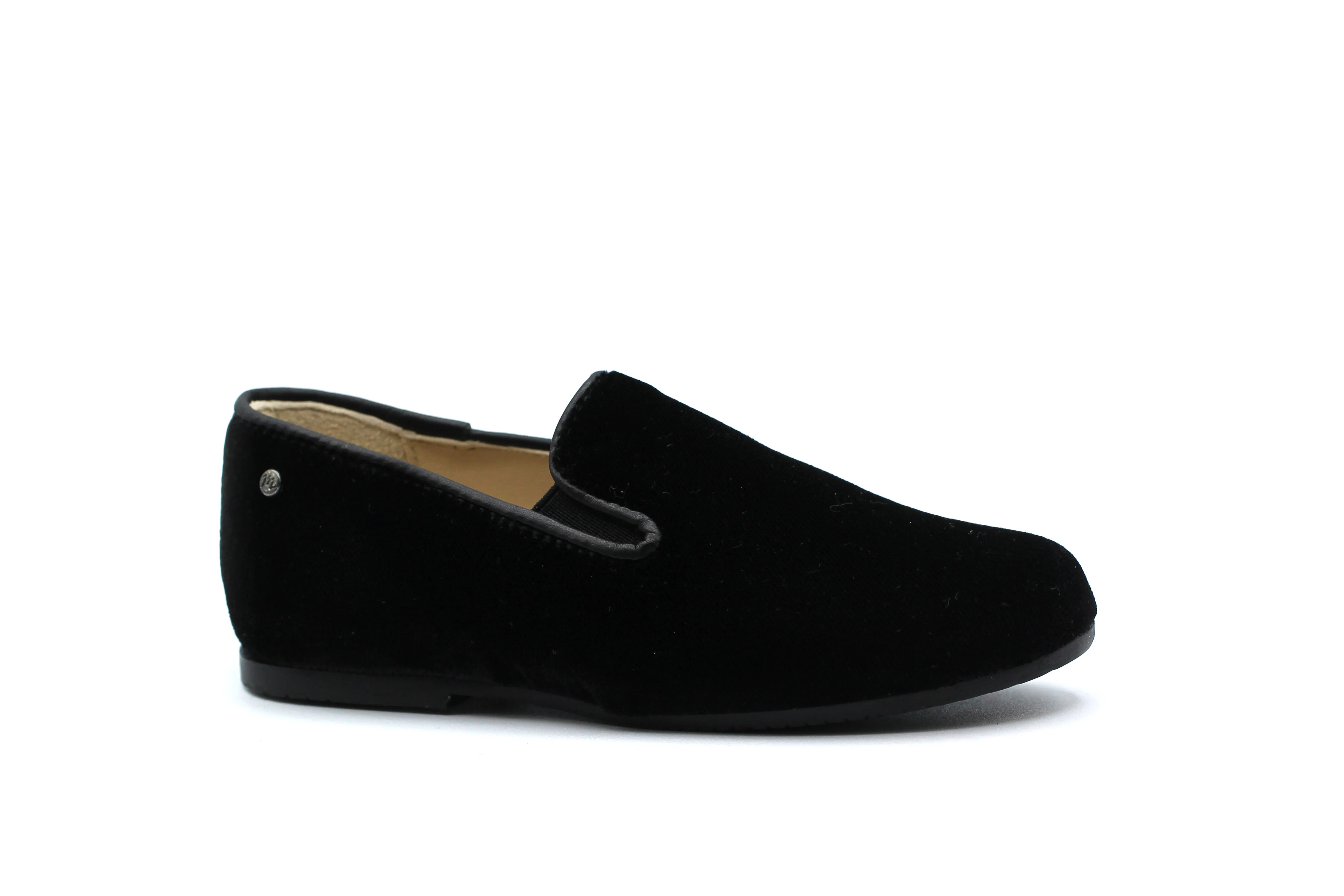 Manuela Benji Black Velvet Smoking Shoe