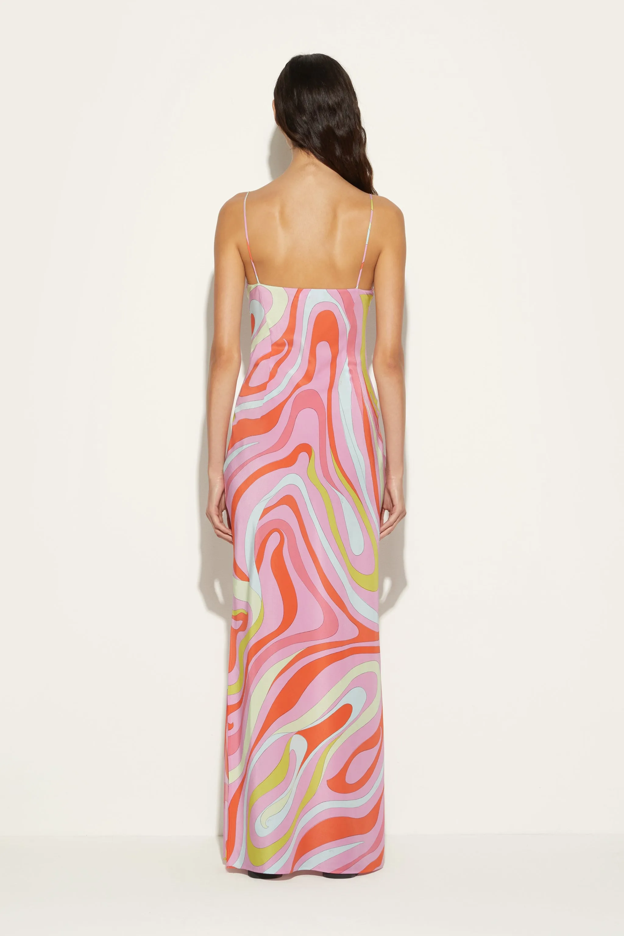 Marmo-Print Silk Dress