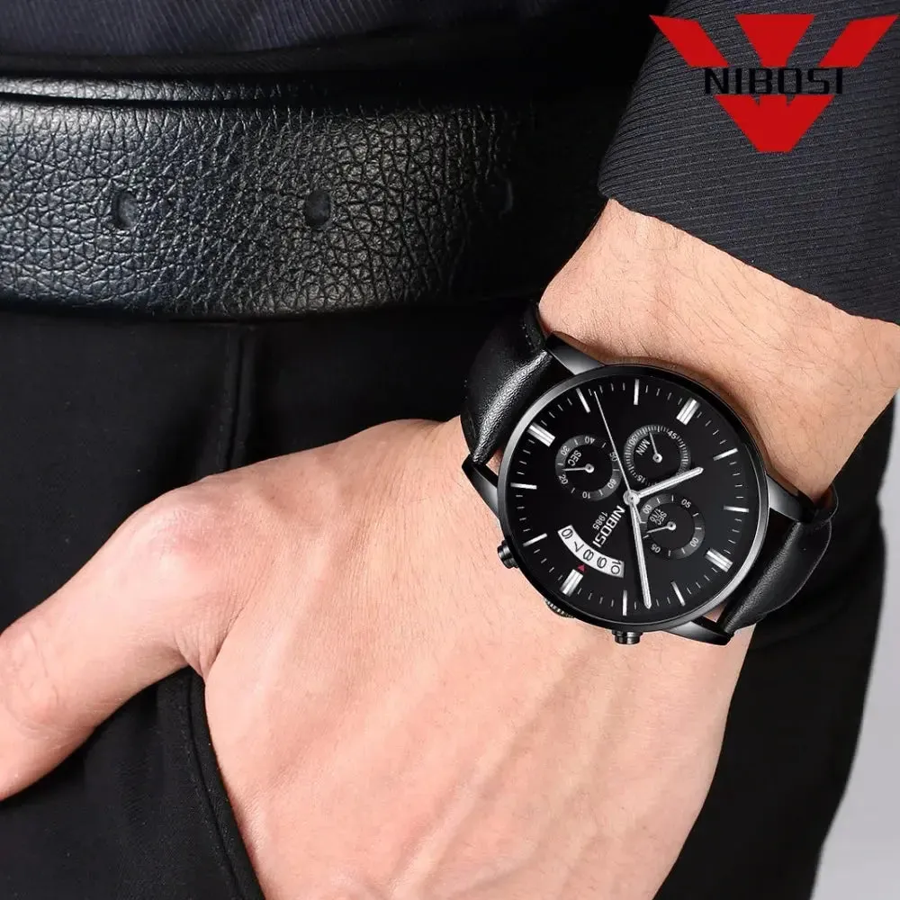 NIBOSI- Reloj masculino nformal de cuarzo, reloj de pulsera para hombre, militar de cuarzo, pulsera Saat