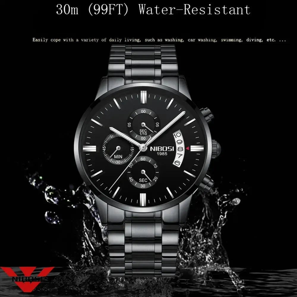 NIBOSI- Reloj masculino nformal de cuarzo, reloj de pulsera para hombre, militar de cuarzo, pulsera Saat