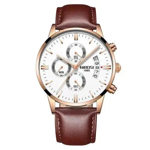 NIBOSI- Reloj masculino nformal de cuarzo, reloj de pulsera para hombre, militar de cuarzo, pulsera Saat