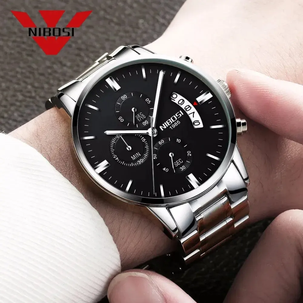 NIBOSI- Reloj masculino nformal de cuarzo, reloj de pulsera para hombre, militar de cuarzo, pulsera Saat