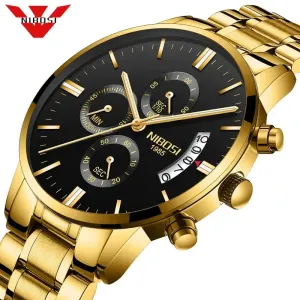 NIBOSI- Reloj masculino nformal de cuarzo, reloj de pulsera para hombre, militar de cuarzo, pulsera Saat