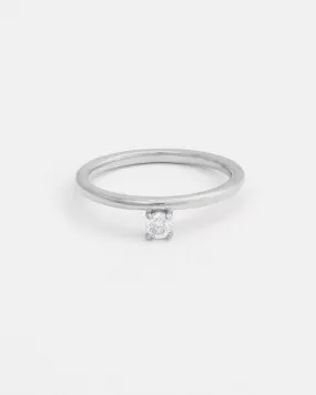 Novella Solitaire Ring in 14k White Gold with Ethical Birthstone