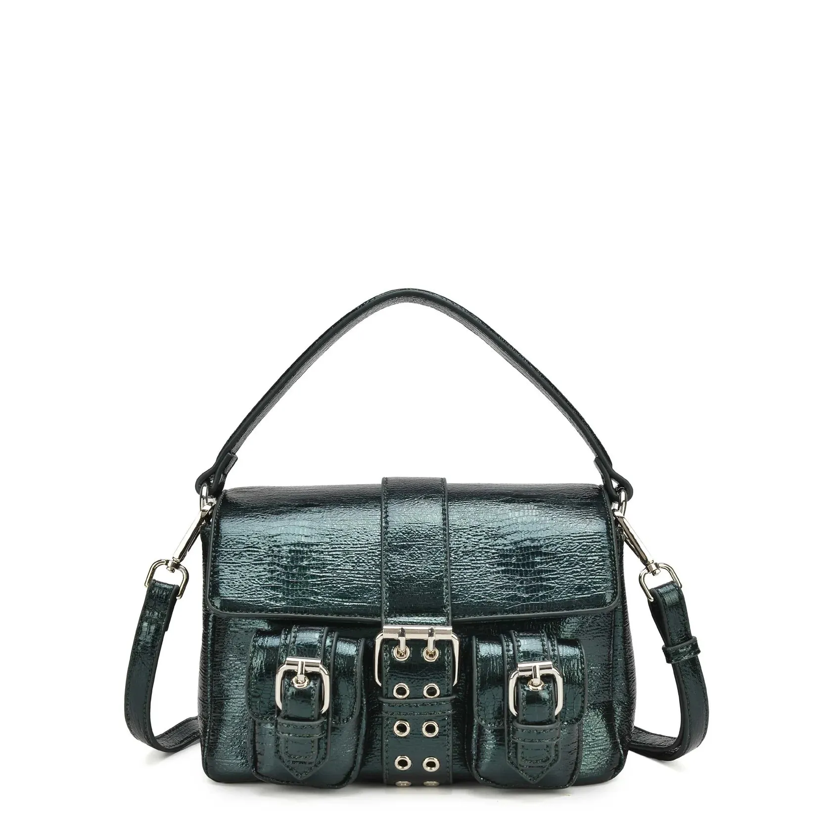 NUNOO | BOLSO MUJER | HONEY BUCKLE RECYCLED COOL DARK GREEN | VERDE